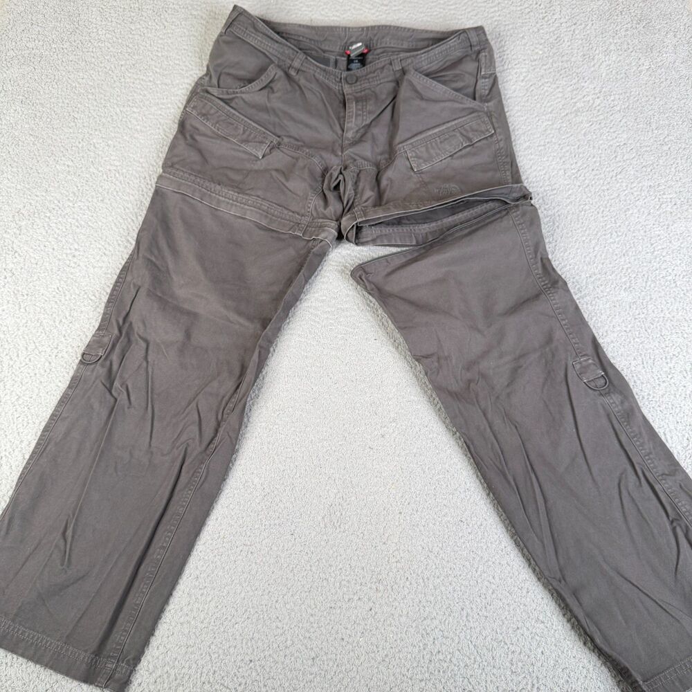 THE NORTH FACE Cargo Pants Women L Gray Convertible Zip Off Hiking Outdoor 34x31